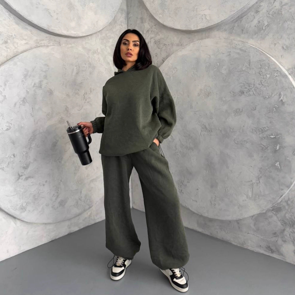 Damen lässiges Hoodie- und Hose-Set Drune