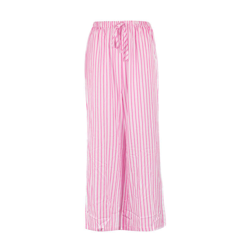 Damen weite Freizeithose mit elastischem Bund und trendigem Streifenmuster Drune