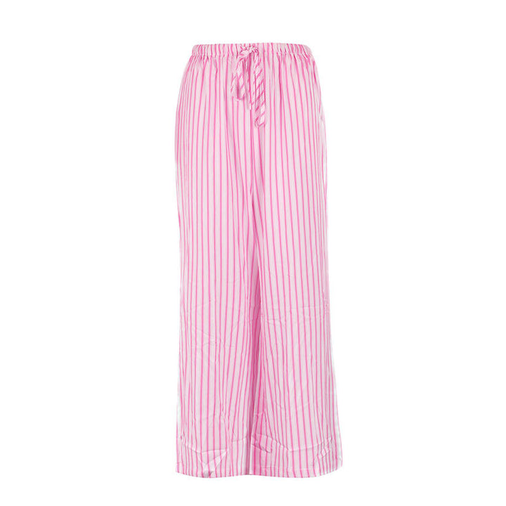 Damen weite Freizeithose mit elastischem Bund und trendigem Streifenmuster Drune