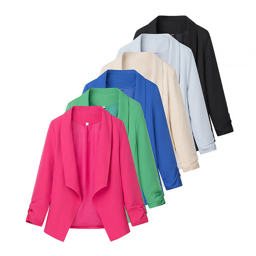 Damen elegante Blazerjacke mit lässigem Schnitt und stylischen Ärmeldetails Drune