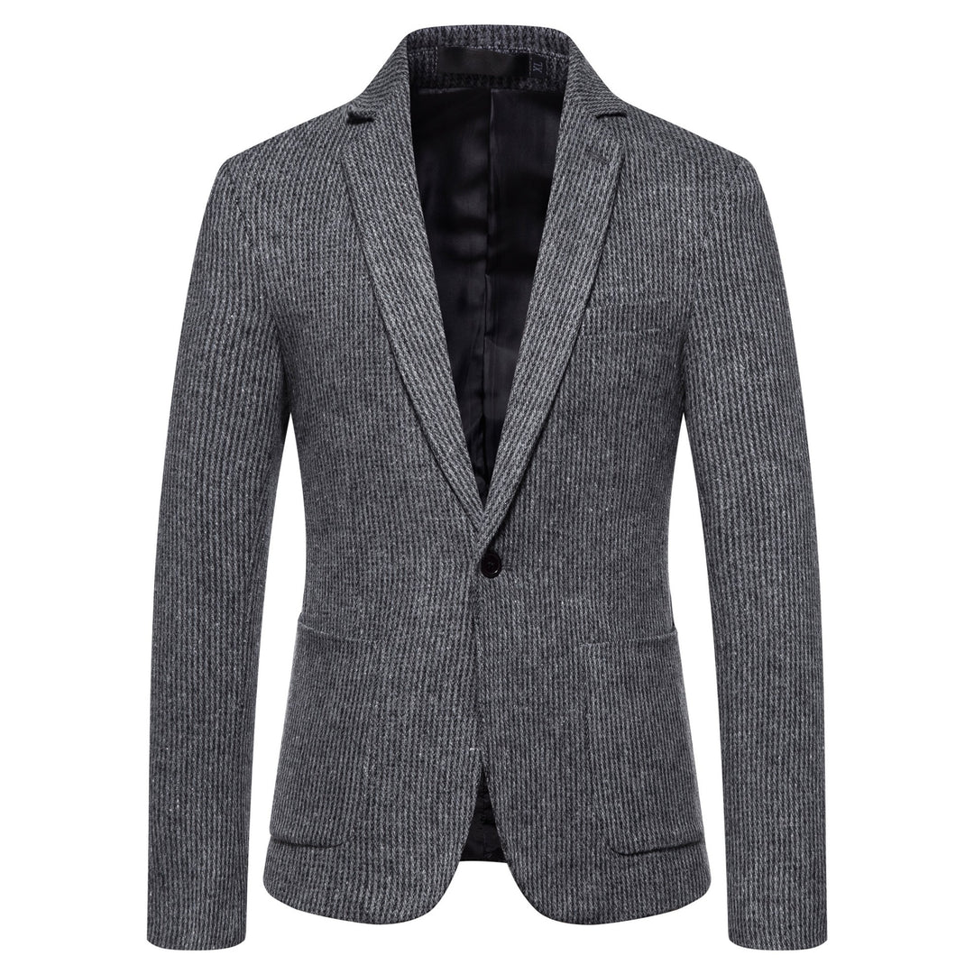 Herren eleganter Strickblazer mit strukturiertem Design und schmalem Schnitt Drune