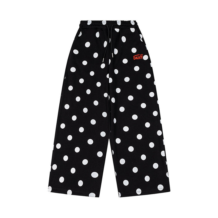 Damen Weite Culotte-Sweathose mit elastischem Komfortbund und Polka-Dot-Print Drune