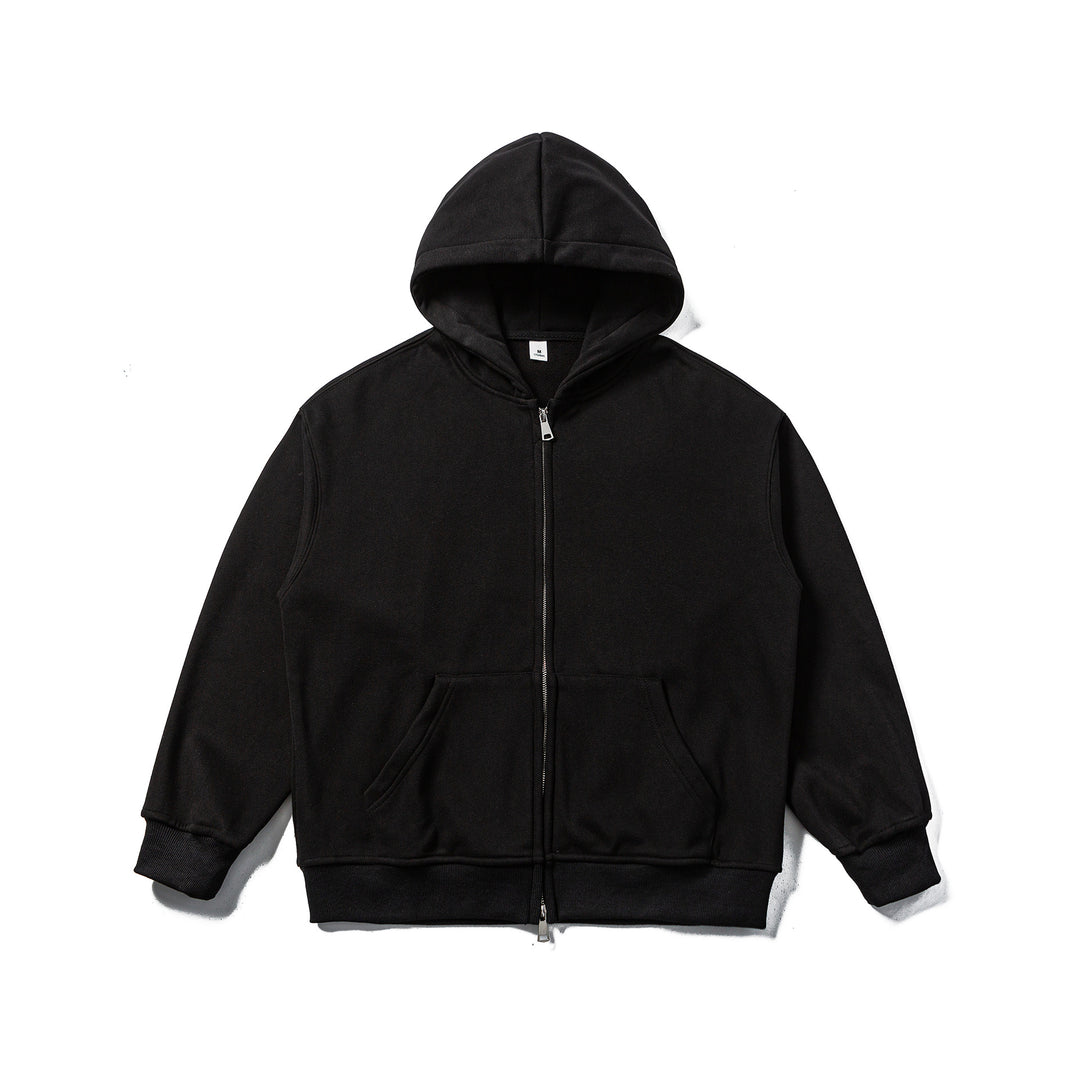 Unisex Kapuzen-Sweatjacke mit Zweiwege-Reißverschluss und Kängurutasche Drune