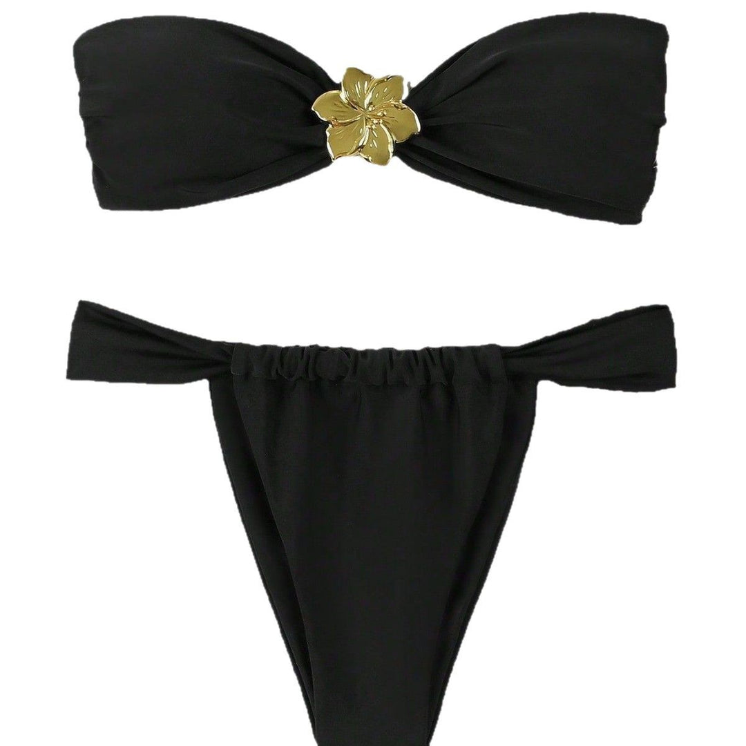 Damen Bandeau-Bikini mit eleganter Goldschließe Drune