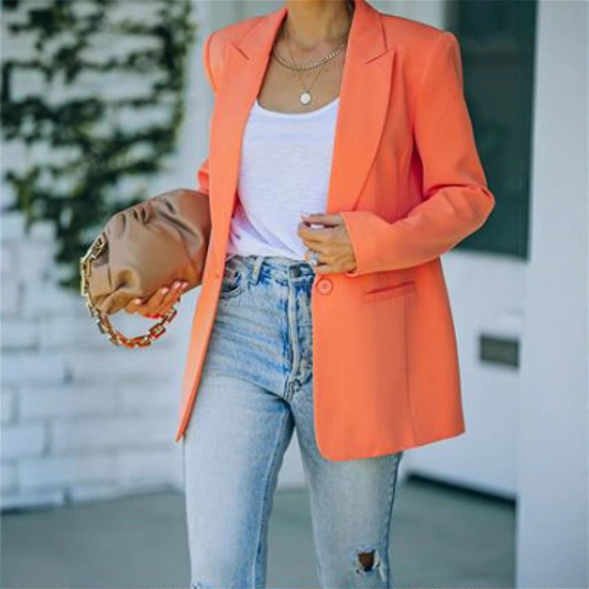 Damen Eleganter Oversized Blazer mit strukturiertem Schnitt und lässigen Details Drune