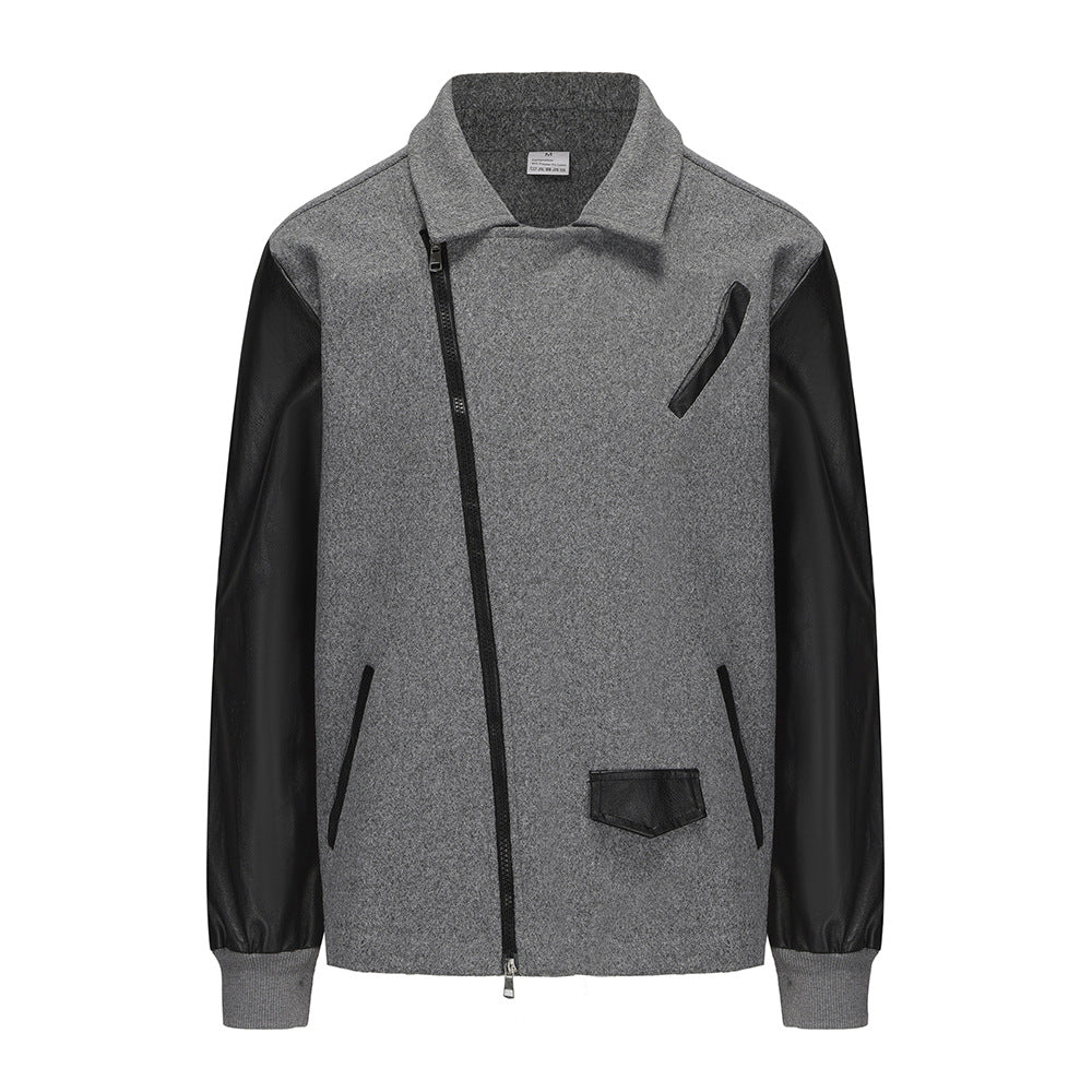 Herren modische Fleece-Kombijacke mit Lederakzenten Drune
