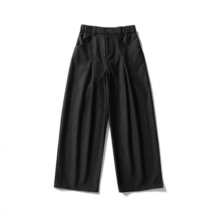 Damen Hochtaillierte Culotte‑Hose mit elastischem Rückenteil, soften Twill und dekorativen Vorderfalten Drune