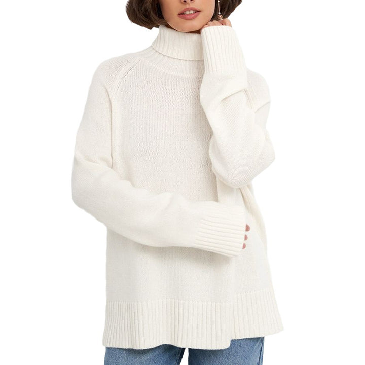 Damen Strickpullover mit hochgestocktem Kragen und lässigem Schnitt Drune