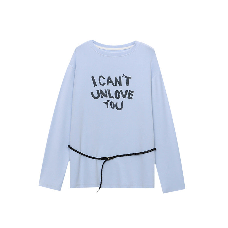 Damen Langarmshirt mit kreativem Schriftzug und lässigem Schnitt Drune