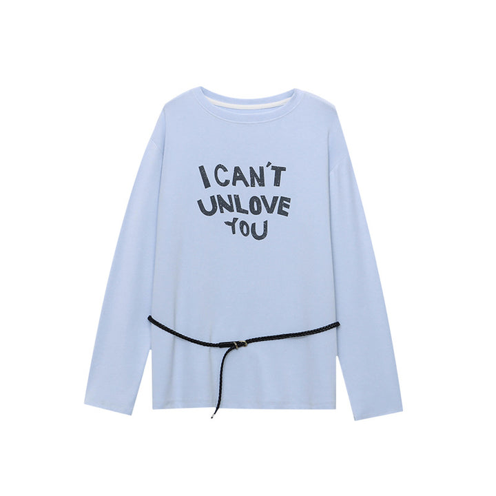 Damen Langarmshirt mit kreativem Schriftzug und lässigem Schnitt Drune