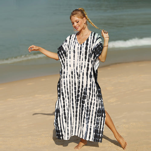 Damen Strandkleid mit modernem Batikmuster und lässigem Schnitt Drune