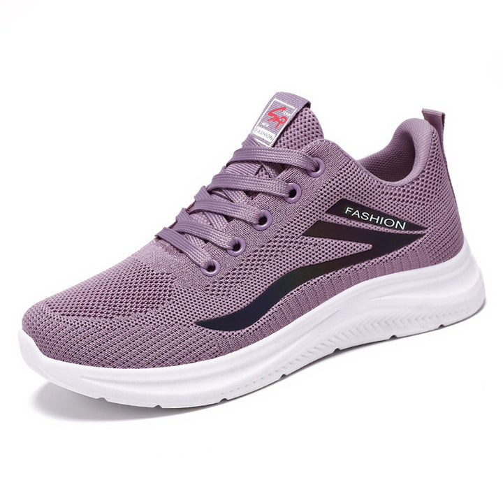 Damen nan ultraleichter Strick-Fitness-Sneaker mit nahtlosem Atmungsnetz, stoßdämpfender EVA-Wabenlaufsohle und verstärkter Zehenkappe Drune