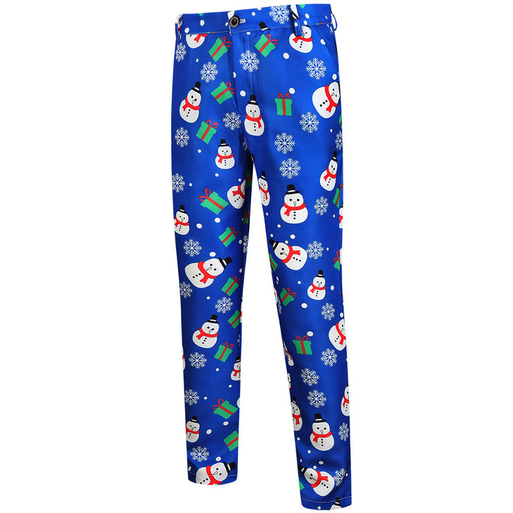Herren Dreiteiliger Anzug mit festlichem Tannenbaum‑Print, tailliertes Sakko, Weste & Hose Drune