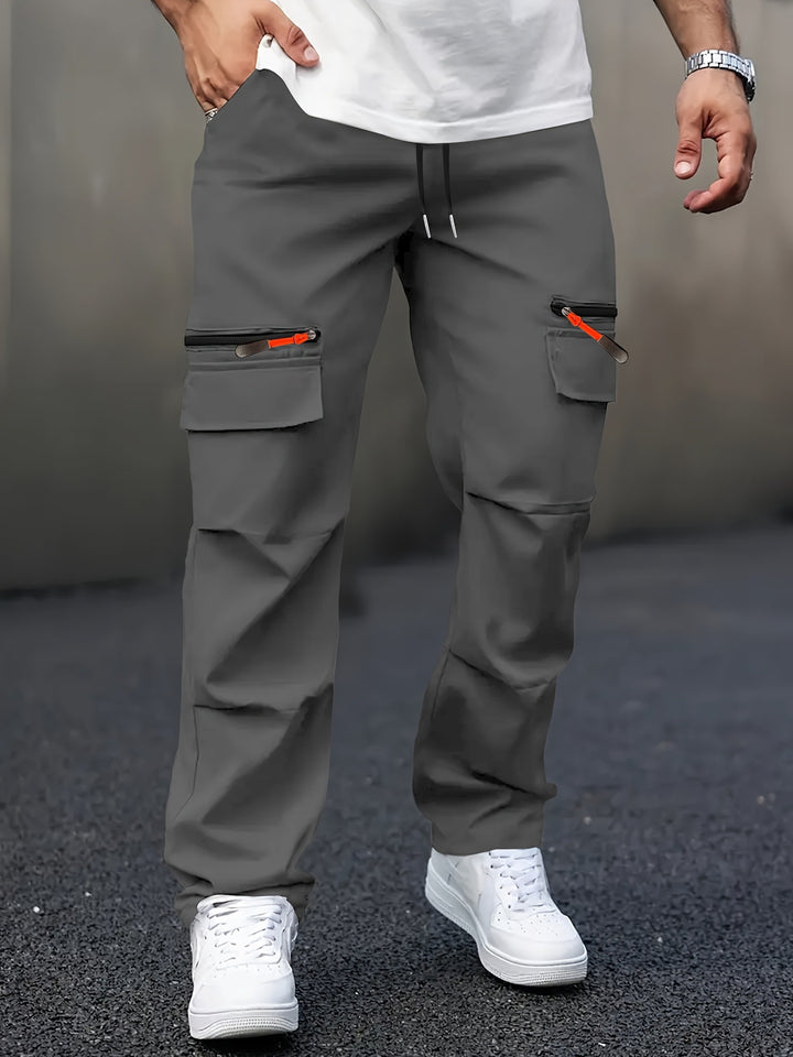 Herren Multifunktionale Cargo-Hose mit seitlichen Reißverschlüssen