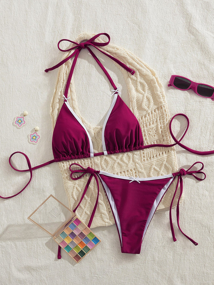 Damen Triangel-Bikini mit verspielten Bindebändern Drune