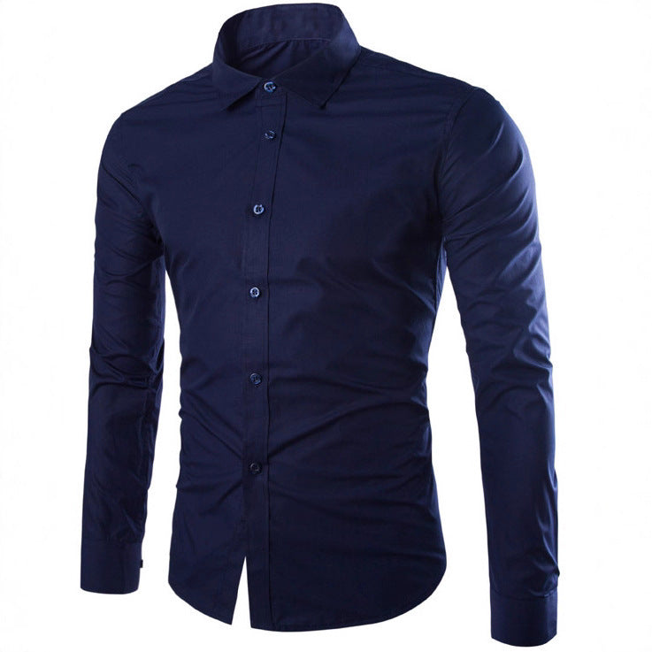 Herren nan tailliertes Business-Hemd mit Kentkragen, leichtem Stretch und schmaler Silhouette Drune