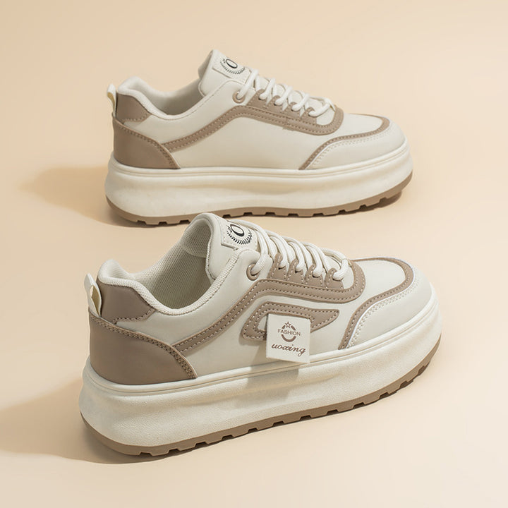 Damen nan leichte Plateausneaker mit atmungsaktivem Mesh-Obermaterial, gepolstertem Fersenkragen und stoßdämpfender EVA-Sohle Drune