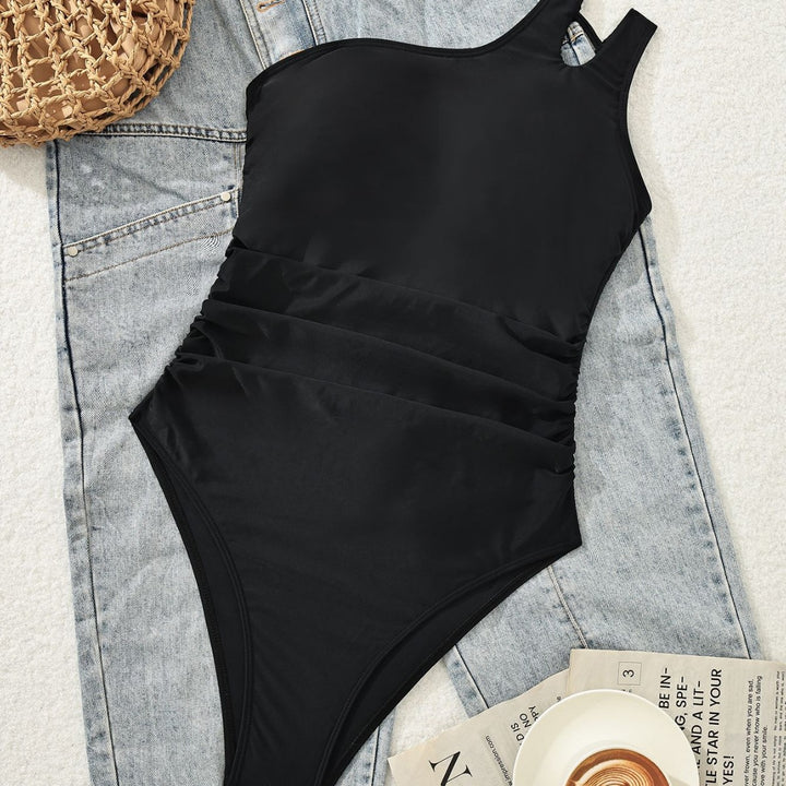 Damen Einseitiger Eleganter Badeanzug Drune