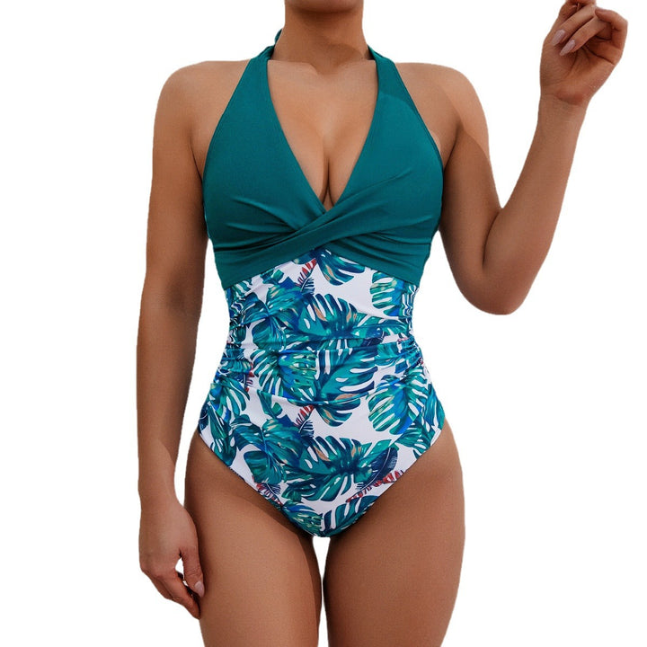 Damen Hochgeschnittener Badesuit mit floralem Design Drune
