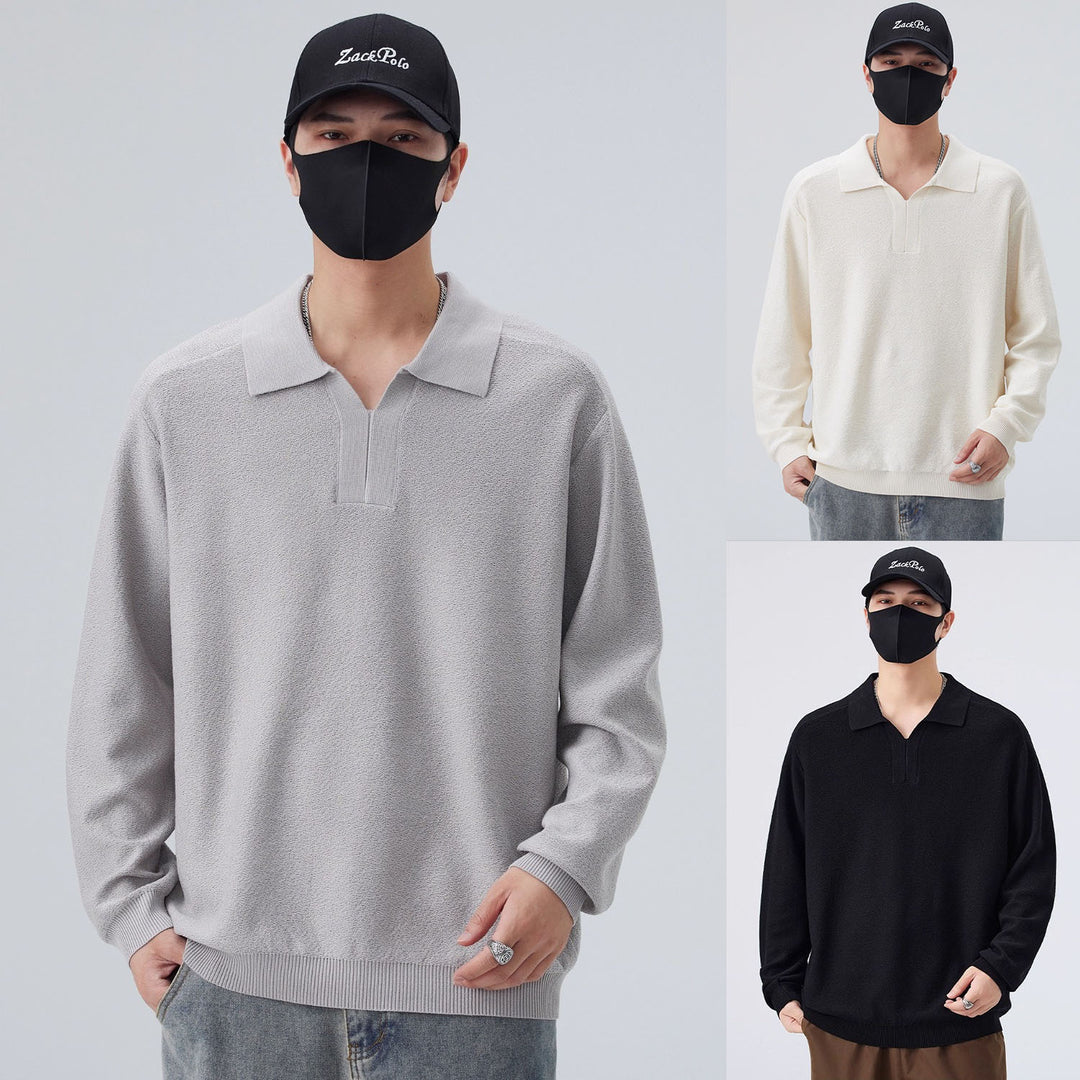 Herren Modisches Longsleeve Pullover mit V-Ausschnitt Drune