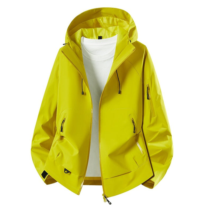 Herren Minimalistischer Softshell-Anorak mit verstellbarer Kapuze & verschweißten Zip-Taschen Drune
