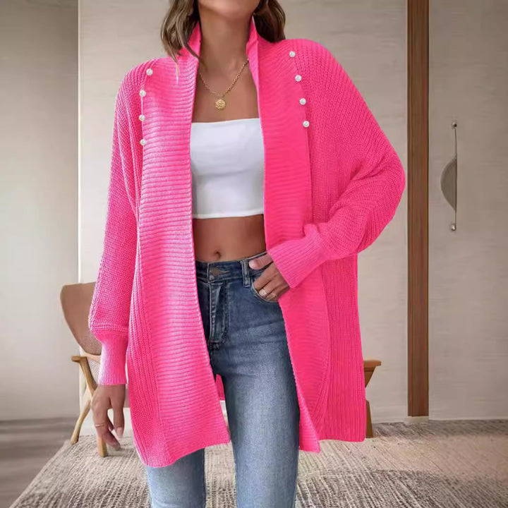 Damen Strickjacke mit perlenbesetzten Knöpfen und elegantem Design Drune