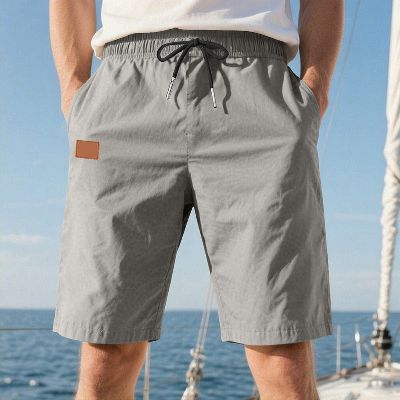Herren nan schnelltrocknende Badeshorts im Bermuda-Schnitt mit elastischem Bund und Kordelzug Drune