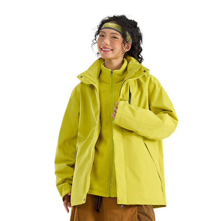 Damen Leichte wasserdichte Parka-Kapuzenjacke mit versiegelten Nähten und Kordelzug Drune