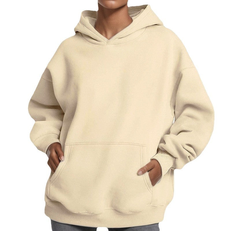Damen nan Oversize-Kapuzenpullover mit ballonärmeln, herausgehobener Kängurutasche und weich angerauter Innenseite Drune