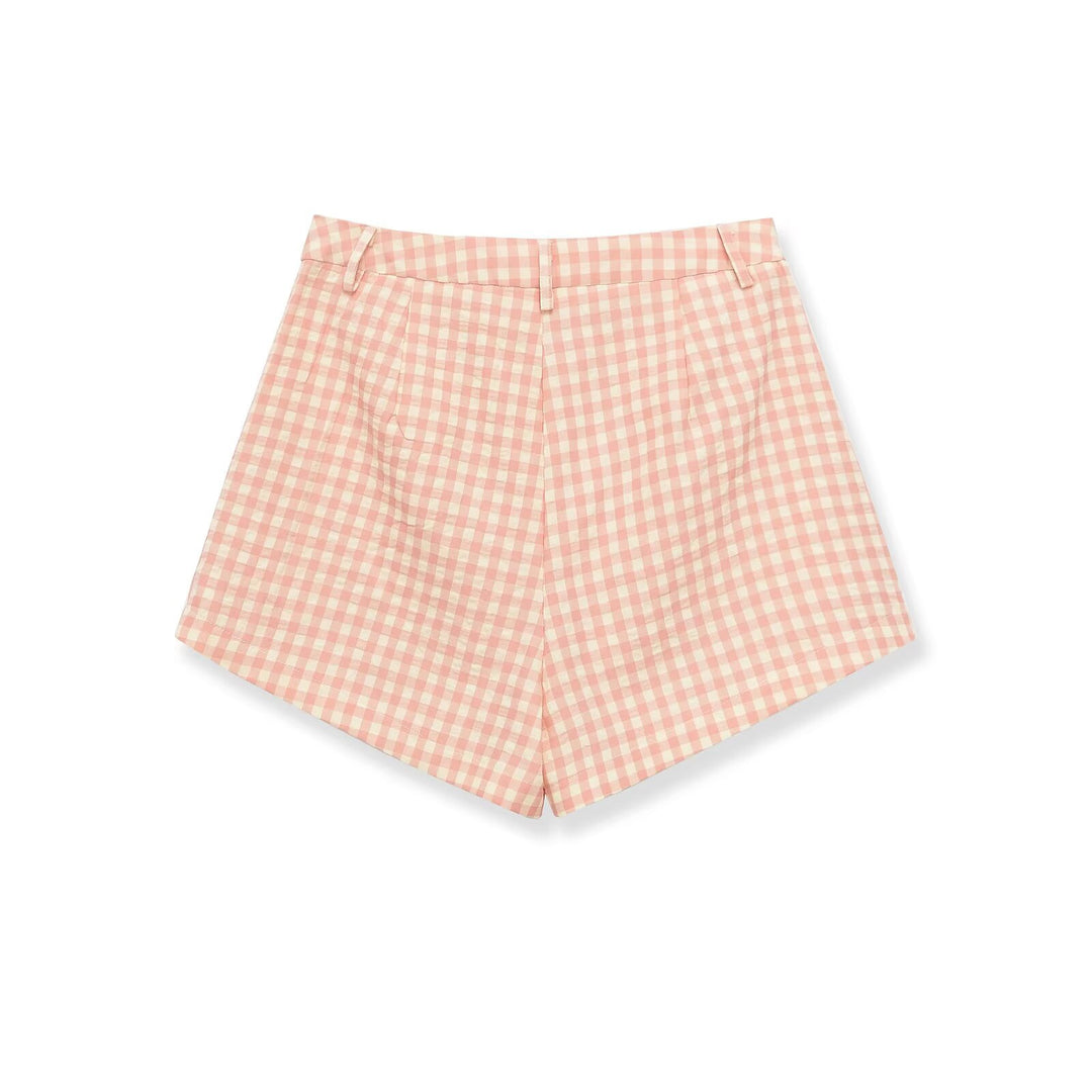 Damen Karierte Shorts mit hohem Bund und schickem Schnitt Drune