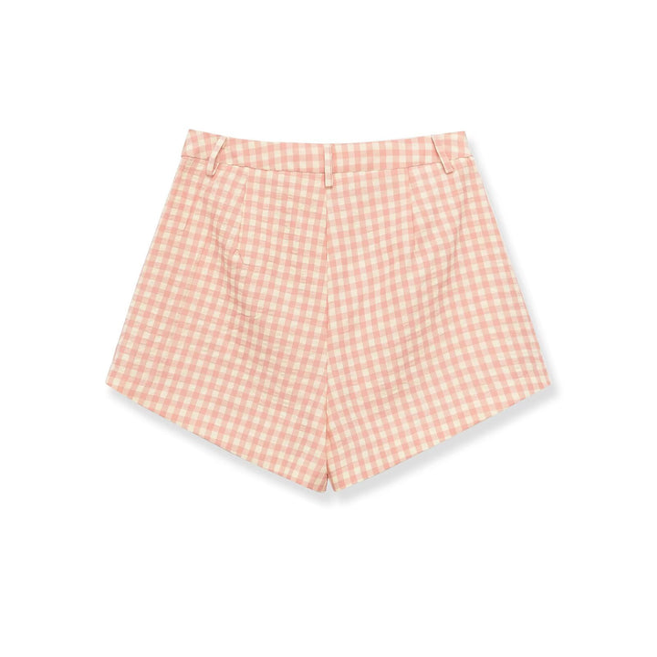 Damen Karierte Shorts mit hohem Bund und schickem Schnitt Drune