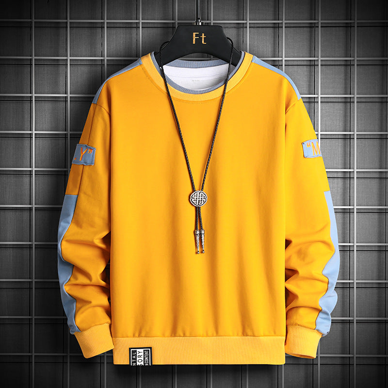 Herren Lockeres Sweatshirt im Urban-Layer-Look mit Schulterpaneelen und geripptem Saum Drune