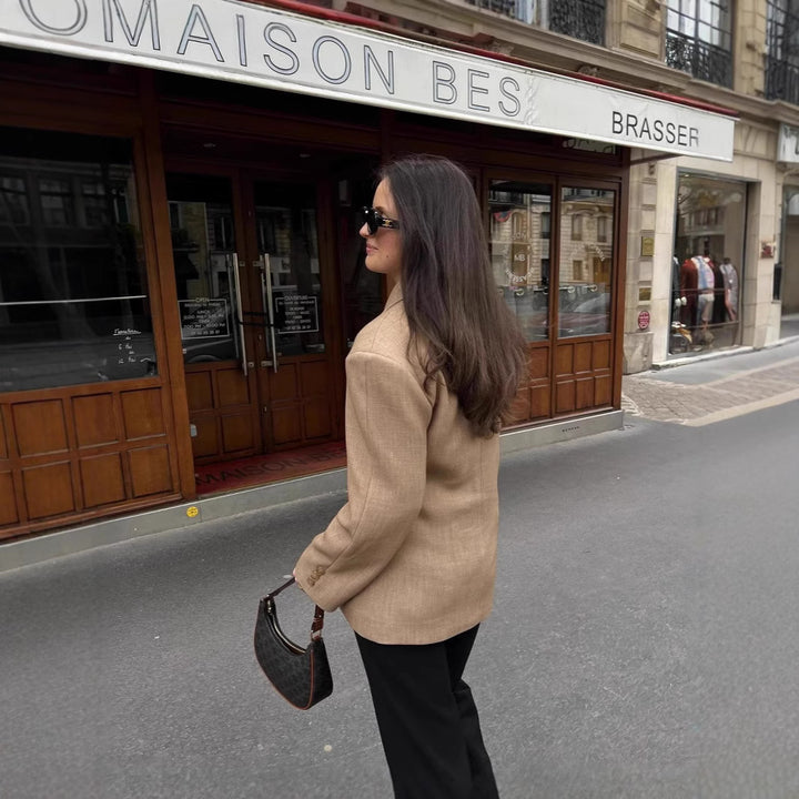 Damen Eleganter Zweireiher Blazer im modernen Schnitt Drune