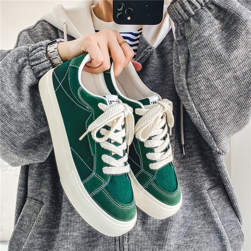 Unisex Low-Top Canvas-Sneaker mit verstärkten Nähten, gepolstertem Komfortkragen und vulkanisierter Gummisohle Drune