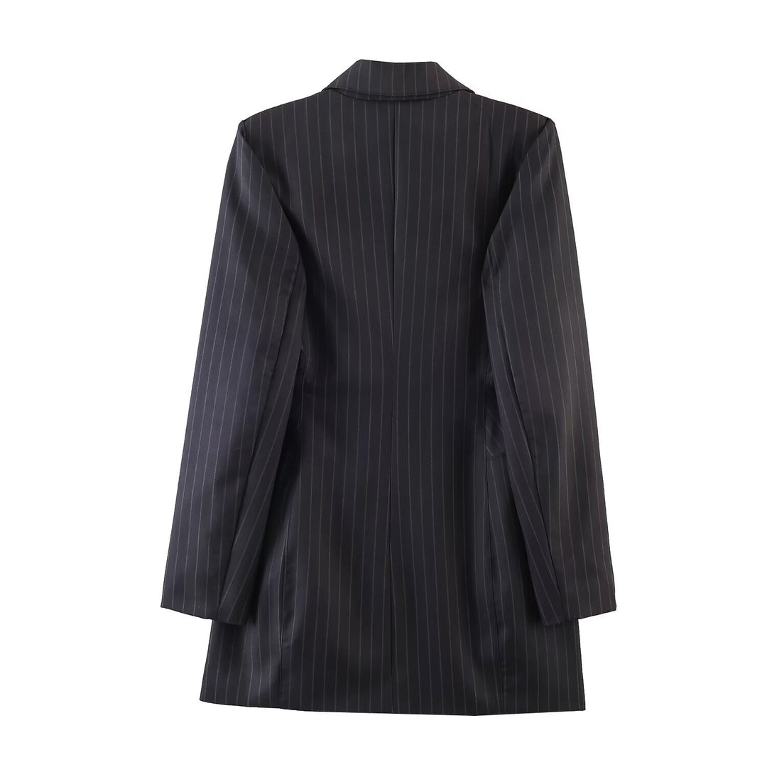 Damen Doppelreihiger Nadelstreifen-Blazer mit taillierter Silhouette Drune