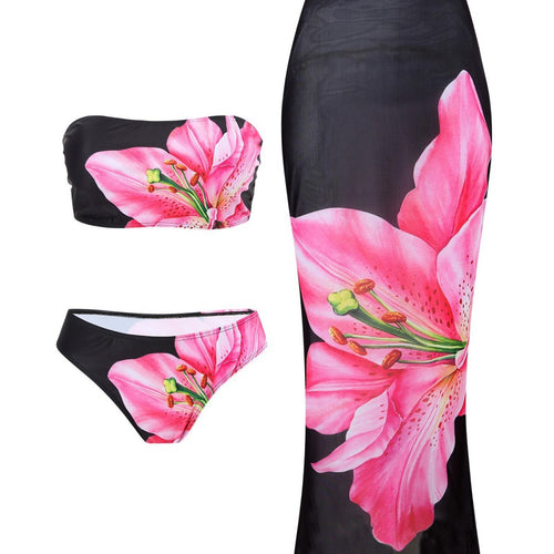 Damen Elegante Strandmode mit Blütenmuster Drune