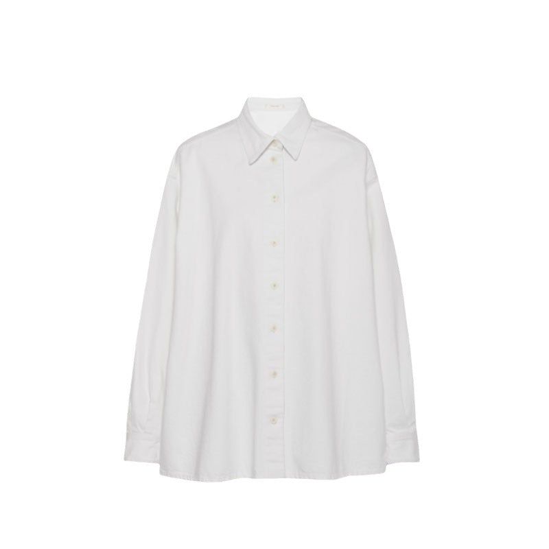 Damen Oversized Hemdbluse aus hochwertigem Baumwollmischung Drune