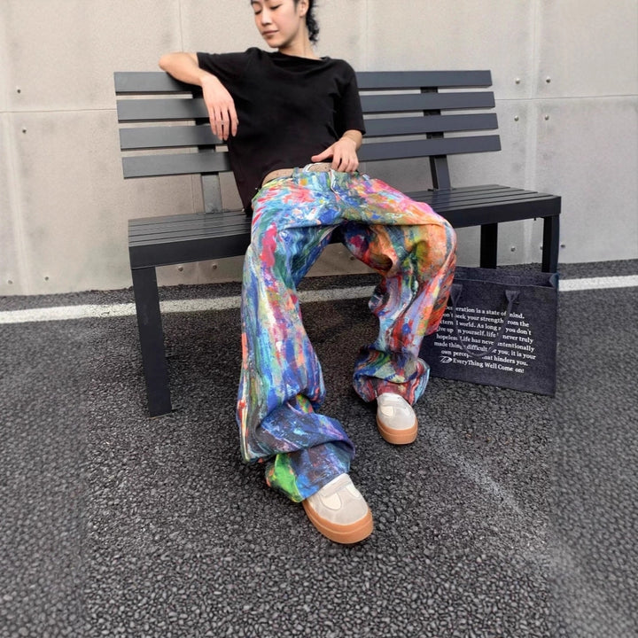 Damen Artistic Baggy-Jeans Drune