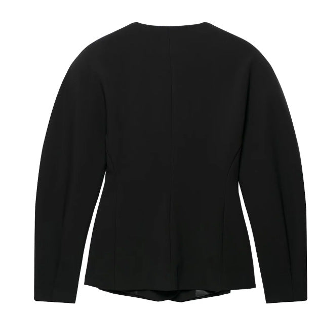Damen Taillierte Blazerjacke mit asymmetrischer Knopfleiste und Rundhalsausschnitt Drune