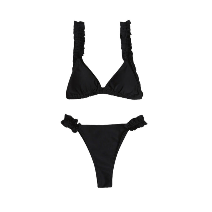 Damen Triangel-Bikini mit Rüschen und farbenfrohem Design Drune