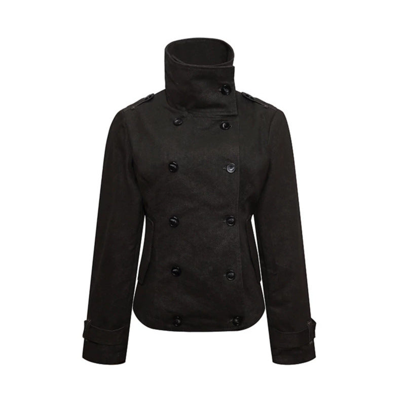 Damen Kurze Doppelreihige Cabanjacke mit Stehkragen und Taillierung Drune