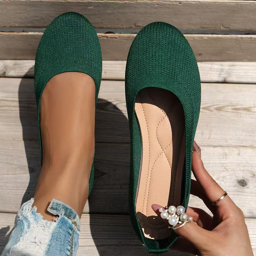 Damen bequeme Textil-Ballerinas im modernen Rippendesign Drune