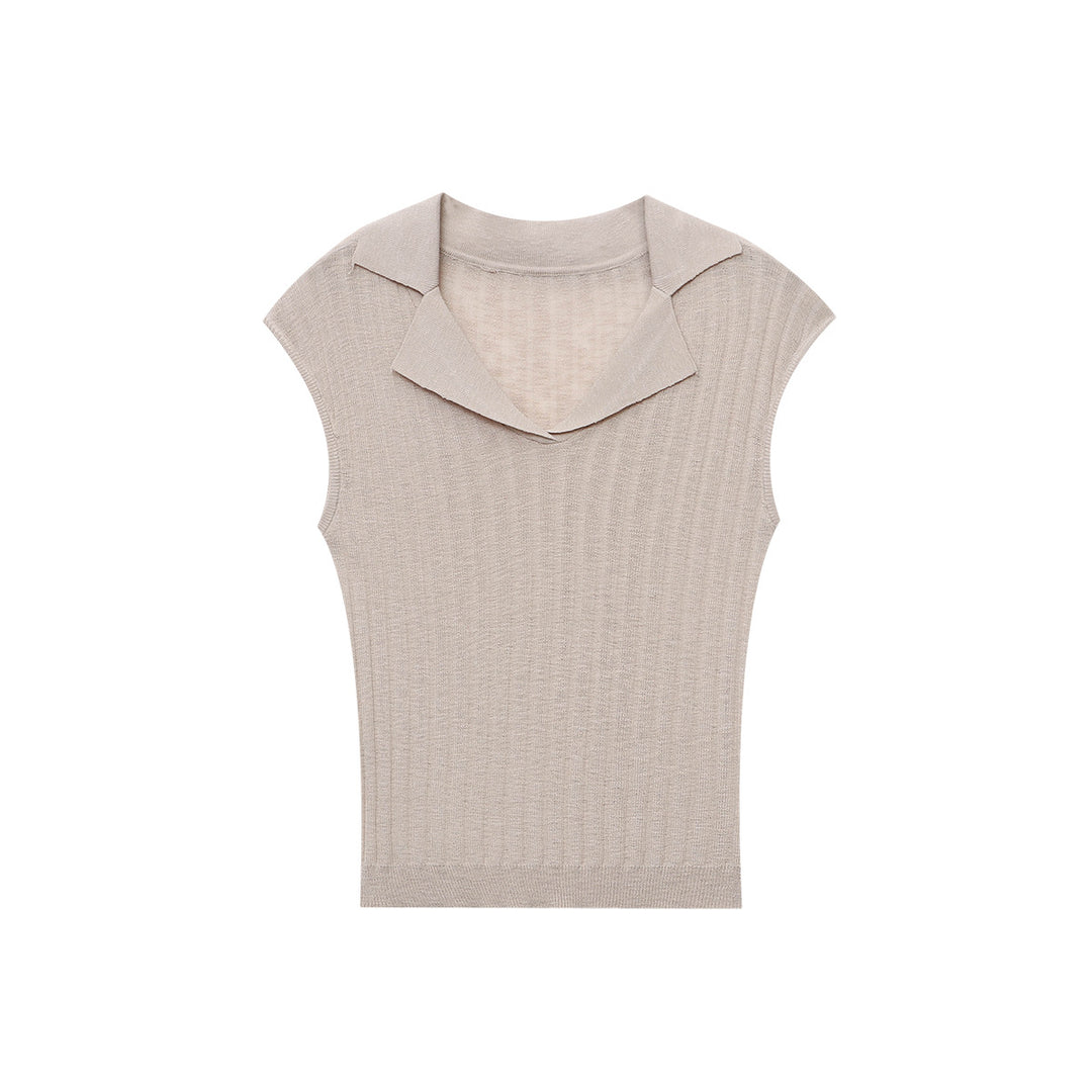 Damen Figurbetontes Strickoberteil mit elegantem V-Ausschnitt Drune