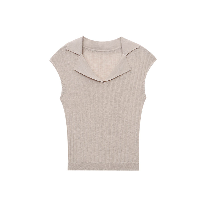 Damen Figurbetontes Strickoberteil mit elegantem V-Ausschnitt Drune