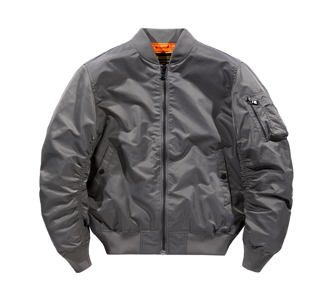 Herren  leichte isolierte Flug-Bomberjacke mit Utility-Tasche am Arm und Druckknopf-Eingangshandtaschen Drune