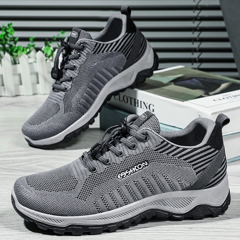 Herren nan flexible Mesh-Trailrunner mit stoßdämpfender EVA-Zwischensohle, Schnellzug-Schnürung und griffiger Outdoor-Profilsohle Drune