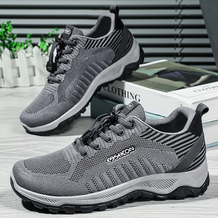 Herren nan flexible Mesh-Trailrunner mit stoßdämpfender EVA-Zwischensohle, Schnellzug-Schnürung und griffiger Outdoor-Profilsohle Drune