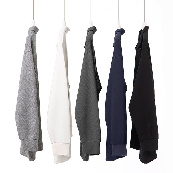 Unisex Oversize-Polo-Sweatshirt mit gerippten Bündchen und Knopfleiste Drune