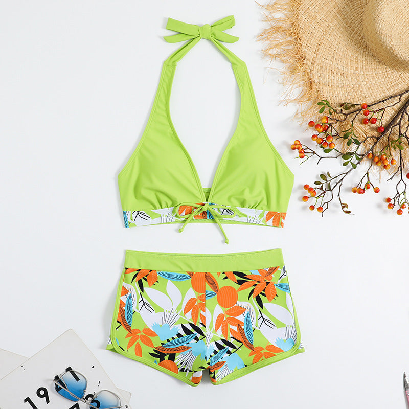 Damen Bikini-Set mit floralem Muster und herausnehmbarem Push-Up-BH Drune