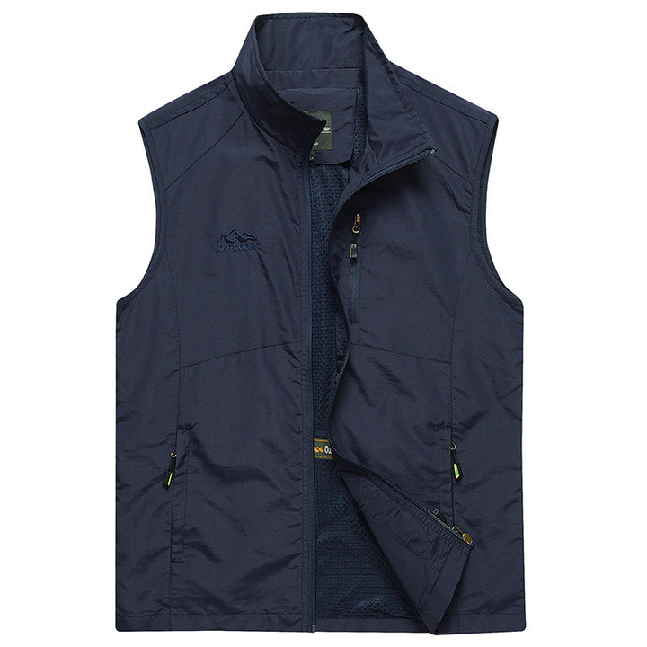 Herren Leichte atmungsaktive Outdoor‑Weste mit Mesh‑Innenfutter und Reißverschlusstaschen Drune